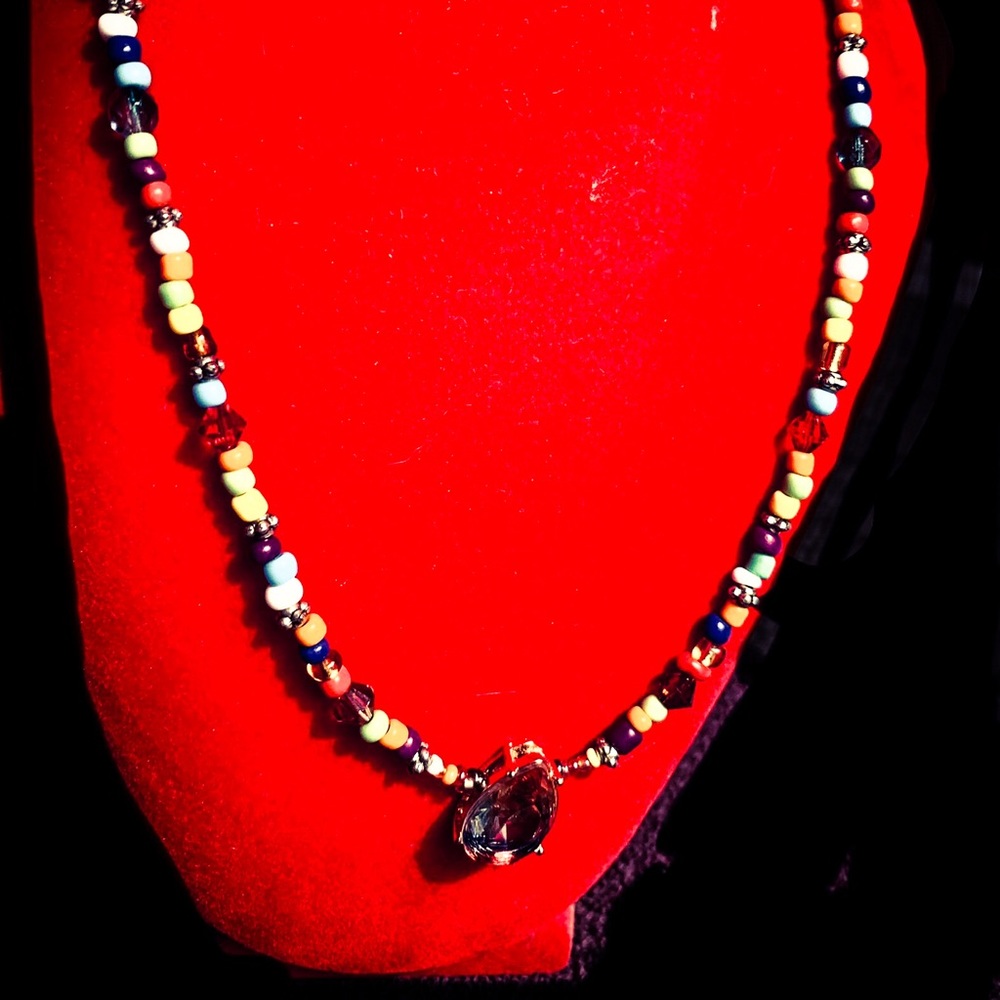 “GeturRocksoff”colorful Beaded Necklace